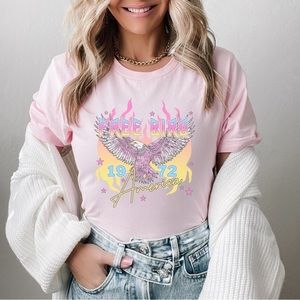 Free Bird Graphic Tee (Soft Pink)